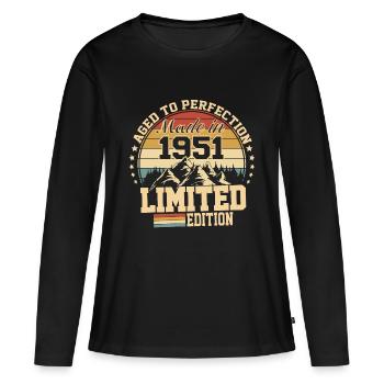 1951 anniversaire 1951 né en 1951 anniversaire - T-shirt manches longues Premium bio Femme - noir - Devant - Julia (174cm)