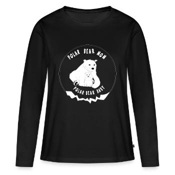 Ours polaires - T-shirt manches longues Premium bio Femme - noir - Devant - Julia (174cm)