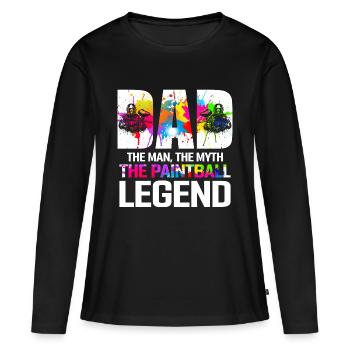 Papa L’homme Le mythe La légende du paintball Tactique - T-shirt manches longues Premium bio Femme - noir - Devant - Julia (174cm)