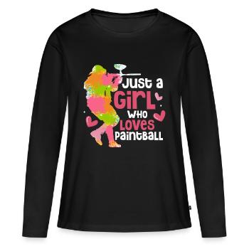 Juste une fille qui aime le paintball Joueur tactique Pa - T-shirt manches longues Premium bio Femme - noir - Devant - Julia (174cm)