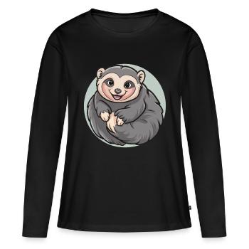 Loris lent - T-shirt manches longues Premium bio Femme - noir - Devant - Julia (174cm)