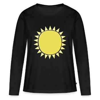 Soleil Soleil - T-shirt manches longues Premium bio Femme - noir - Devant - Julia (174cm)