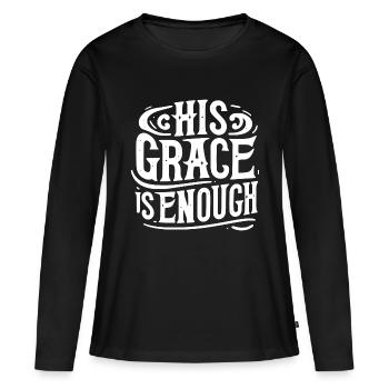 Sa Grâce suffit - T-shirt manches longues Premium bio Femme - noir - Devant - Julia (174cm)