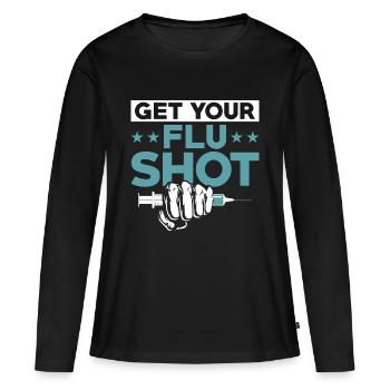 Faites-vous vacciner contre la grippe Aidant aidant - T-shirt manches longues Premium bio Femme - noir - Devant - Julia (174cm)