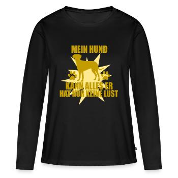 7 - Women's Premium Organic Long Sleeve Shirt - black - Front - Julia (174cm)