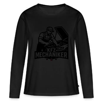 Kfz Mechaniker - Frauen Premium Bio Langarmshirt - Schwarz - Vorne - Julia (174cm)