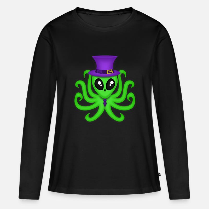 Alien - Frauen Premium Bio Langarmshirt - Schwarz