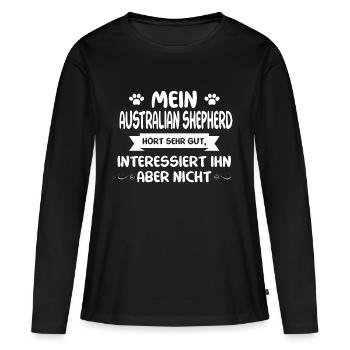 Australian Shepherd - Frauen Premium Bio Langarmshirt - Schwarz - Vorne - Julia (174cm)