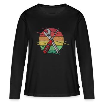 Tournevis à clé à outils - T-shirt manches longues Premium bio Femme - noir - Devant - Julia (174cm)