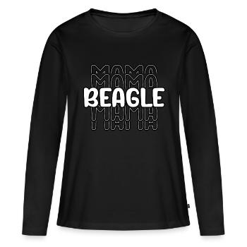 Maman Beagle - T-shirt manches longues Premium bio Femme - noir - Devant - Julia (174cm)