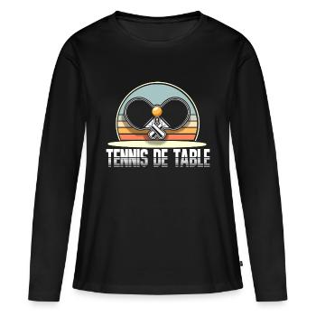 Table tennis - Women's Premium Organic Long Sleeve Shirt - black - Front - Julia (174cm)