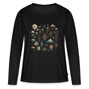 Beauté de la nature - T-shirt manches longues Premium bio Femme - noir - Devant - Julia (174cm)