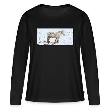 La jument de trait - T-shirt manches longues Premium bio Femme - noir - Devant - Julia (174cm)