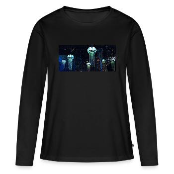Les méduses immortelles - T-shirt manches longues Premium bio Femme - noir - Devant - Julia (174cm)