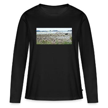 Marée basse en Bretagne - T-shirt manches longues Premium bio Femme - noir - Devant - Julia (174cm)