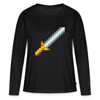 Retro 8-bit pixel sword - Women's Premium Organic Long Sleeve Shirt - black - Front - Julia (174cm)