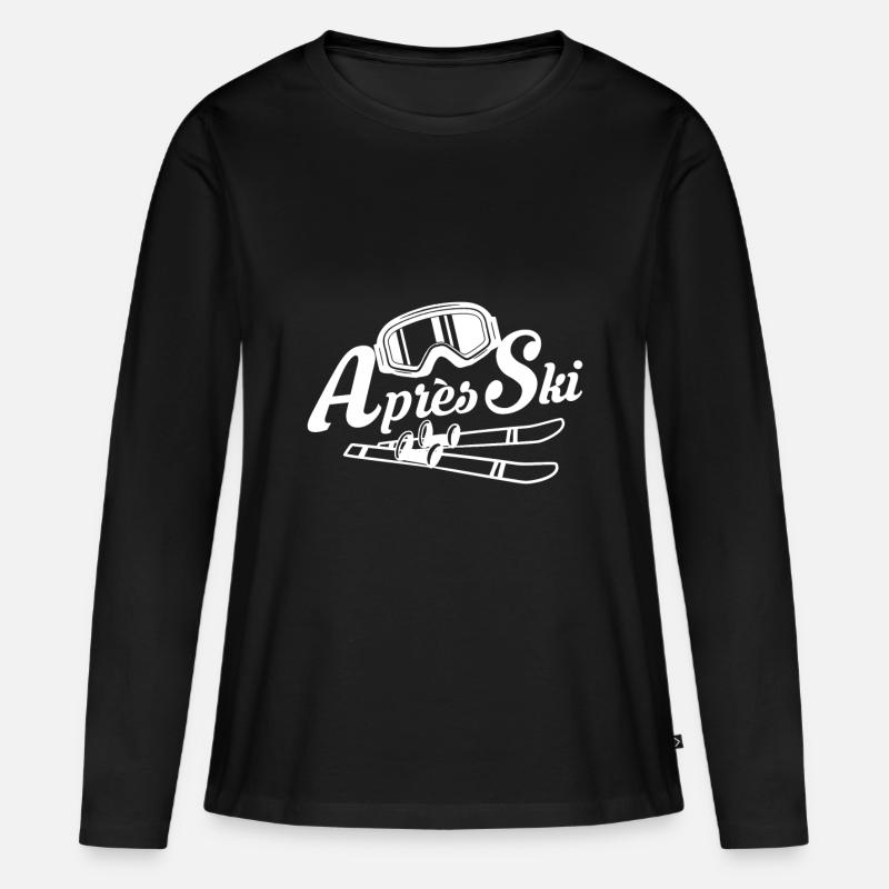 Apres Ski - Frauen Premium Bio Langarmshirt - Schwarz