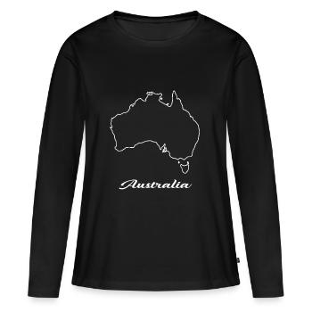 Australie carte carte - T-shirt manches longues Premium bio Femme - noir - Devant - Julia (174cm)