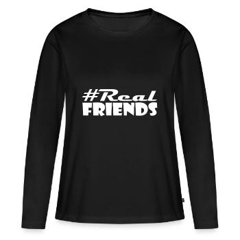 Vrais amis - vrais amis - T-shirt manches longues Premium bio Femme - noir - Devant - Julia (174cm)