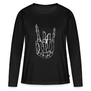Rocker hand as skeleton - Women's Premium Organic Long Sleeve Shirt - black - Front - Julia (174cm)