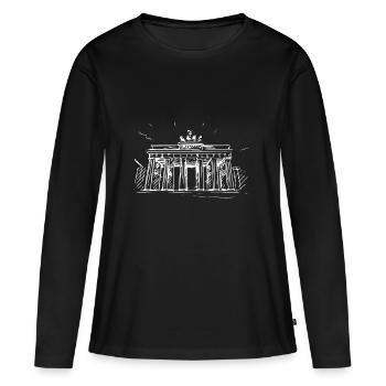 Berlin - Brandenburg Gate - Women's Premium Organic Long Sleeve Shirt - black - Front - Julia (174cm)