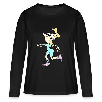 Fitness - Workout for Ladies - T-shirt manches longues Premium bio Femme - noir - Devant - Julia (174cm)