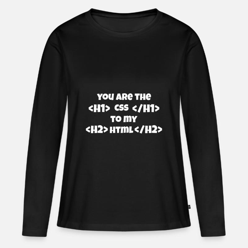 Du bist der CSS zu meinem HTML - Frauen Premium Bio Langarmshirt - Schwarz