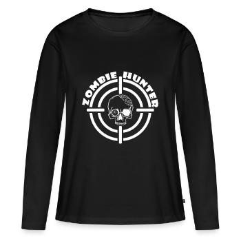 Zombie Hunter - T-shirt manches longues Premium bio Femme - noir - Devant - Julia (174cm)
