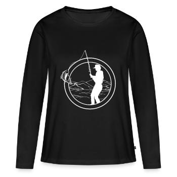 Pêcheur - pêcheur - T-shirt manches longues Premium bio Femme - noir - Devant - Julia (174cm)