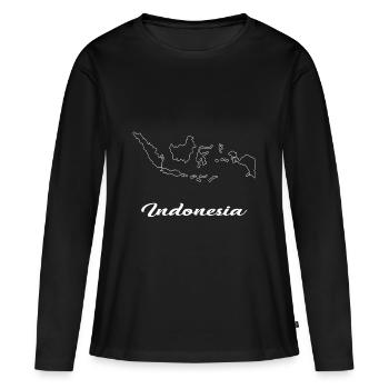 Indonésie Carte Carte - T-shirt manches longues Premium bio Femme - noir - Devant - Julia (174cm)
