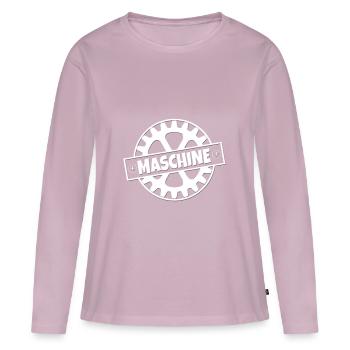 machine - T-shirt manches longues Premium bio Femme - rose poudré - Devant - Julia (174cm)