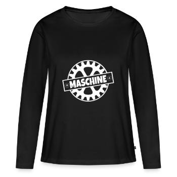 machine - T-shirt manches longues Premium bio Femme - noir - Devant - Julia (174cm)