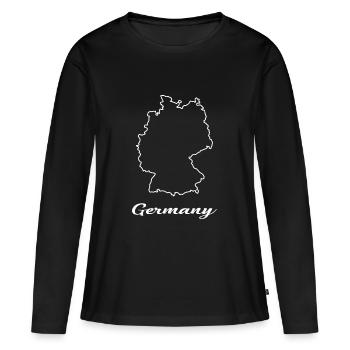 Allemagne carte carte - T-shirt manches longues Premium bio Femme - noir - Devant - Julia (174cm)