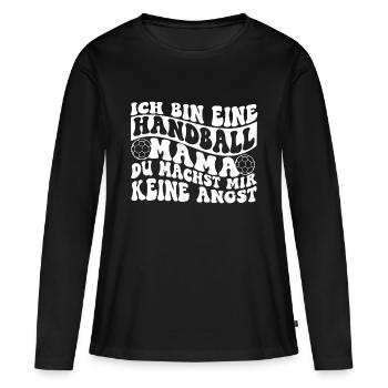 Handball Mamalustiger Spruch - Frauen Premium Bio Langarmshirt - Schwarz - Vorne - Julia (174cm)