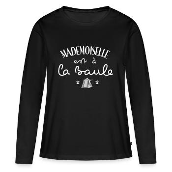 Mademoiselle est à La Baule - T-shirt manches longues Premium bio Femme - noir - Devant - Julia (174cm)