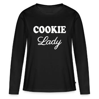 Cookie Lady - T-shirt manches longues Premium bio Femme - noir - Devant - Julia (174cm)