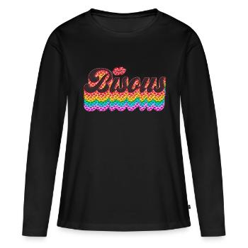 Bisou’s Kiss Kiss Love Saint-Valentin - T-shirt manches longues Premium bio Femme - noir - Devant - Julia (174cm)
