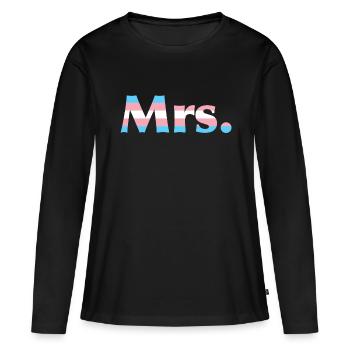 Mme Transgenre - T-shirt manches longues Premium bio Femme - noir - Devant - Julia (174cm)