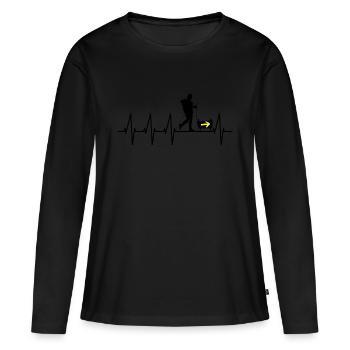 Way of St. James Pilgrim Mrs. Camino Female Pilgrims - Women's Premium Organic Long Sleeve Shirt - black - Front - Julia (174cm)