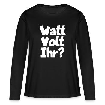 Électricien Watt Volt Courant - T-shirt manches longues Premium bio Femme - noir - Devant - Julia (174cm)