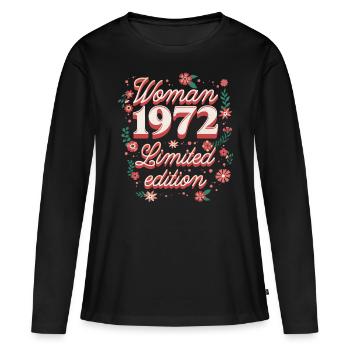 Geburtstagsfrau Jahrgang 1972 Frau 50 Jahre - Frauen Premium Bio Langarmshirt - Schwarz - Vorne - Julia (174cm)