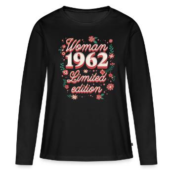 Geburtstagsfrau Jahrgang 1962 Frau 60 Jahre - Frauen Premium Bio Langarmshirt - Schwarz - Vorne - Julia (174cm)