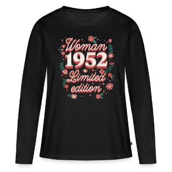 Geburtstagsfrau Jahrgang 1952 Frau 70 Jahre - Frauen Premium Bio Langarmshirt - Schwarz - Vorne - Julia (174cm)