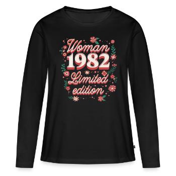 Geburtstagsfrau Jahrgang 1982 Frau 40 Jahre - Frauen Premium Bio Langarmshirt - Schwarz - Vorne - Julia (174cm)