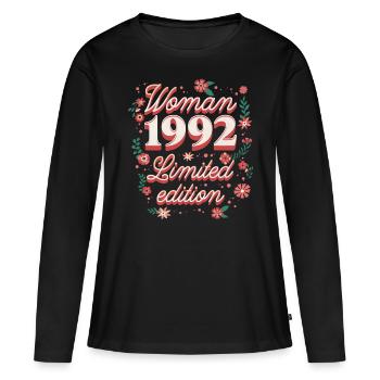 Geburtstagsfrau Jahrgang 1992 Frau 30 Jahre - Frauen Premium Bio Langarmshirt - Schwarz - Vorne - Julia (174cm)