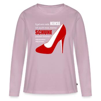 Der Schuh passt perfekt - Frauen Premium Bio Langarmshirt - Altrosa - Vorne - Julia (174cm)