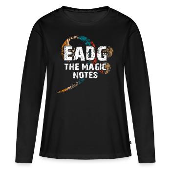 EADG les notes de basse magiques - design de basse cool - T-shirt manches longues Premium bio Femme - noir - Devant - Julia (174cm)