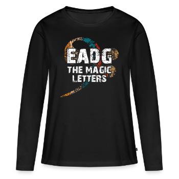 EADG les notes de basse magiques - design de basse cool - T-shirt manches longues Premium bio Femme - noir - Devant - Julia (174cm)