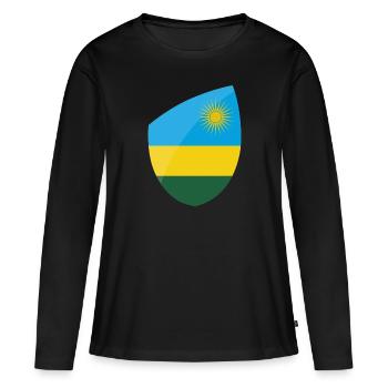 Rwanda - T-shirt manches longues Premium bio Femme - noir - Devant - Julia (174cm)