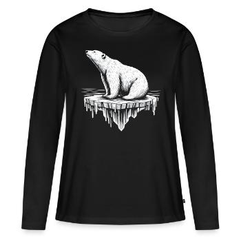 Ours polaire sur la banquise - T-shirt manches longues Premium bio Femme - noir - Devant - Julia (174cm)